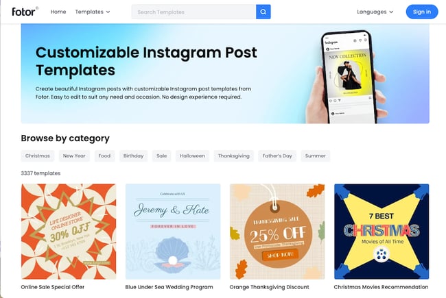 other ways to design instagram posts: Fotor